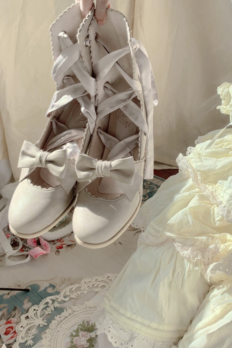 Ribbon Lace-up Lolita Shoes