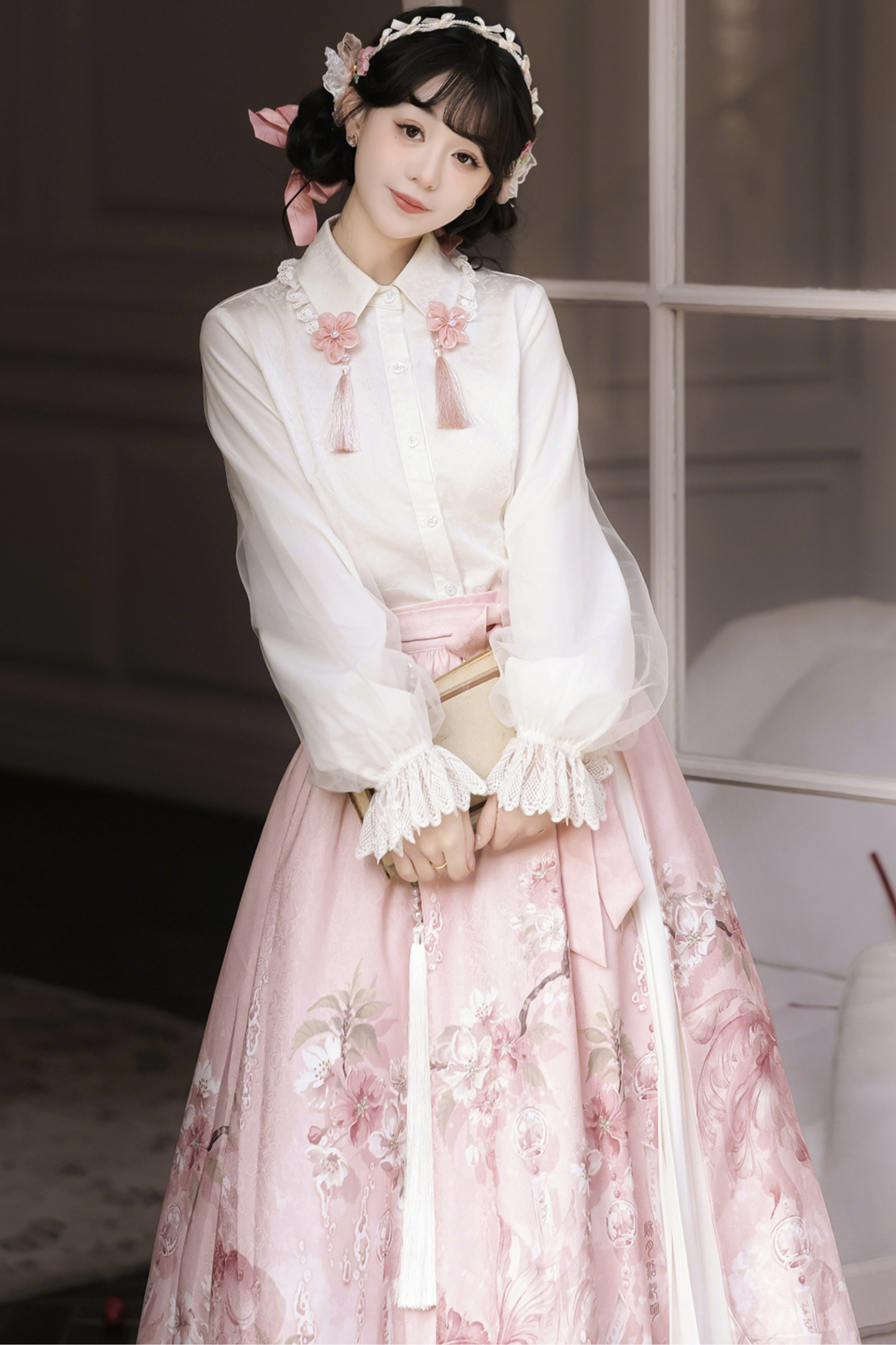 Sweet Flower Shawl + Blouse + Skirt