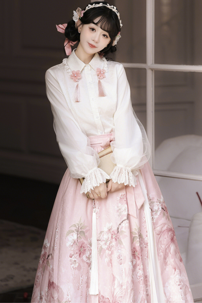 Sweet Flower Shawl + Blouse + Skirt