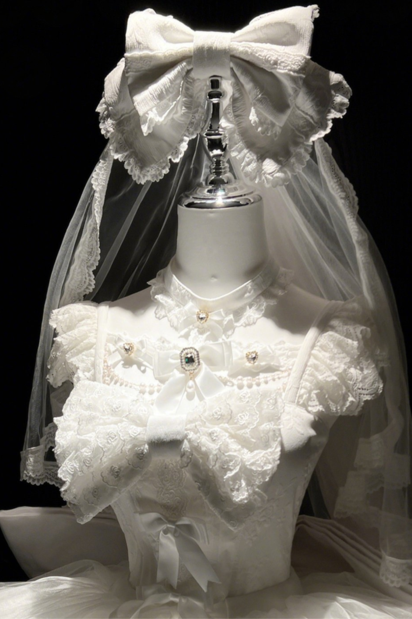 Pure Bridal Lolita Dress + Veil + Waist Belt