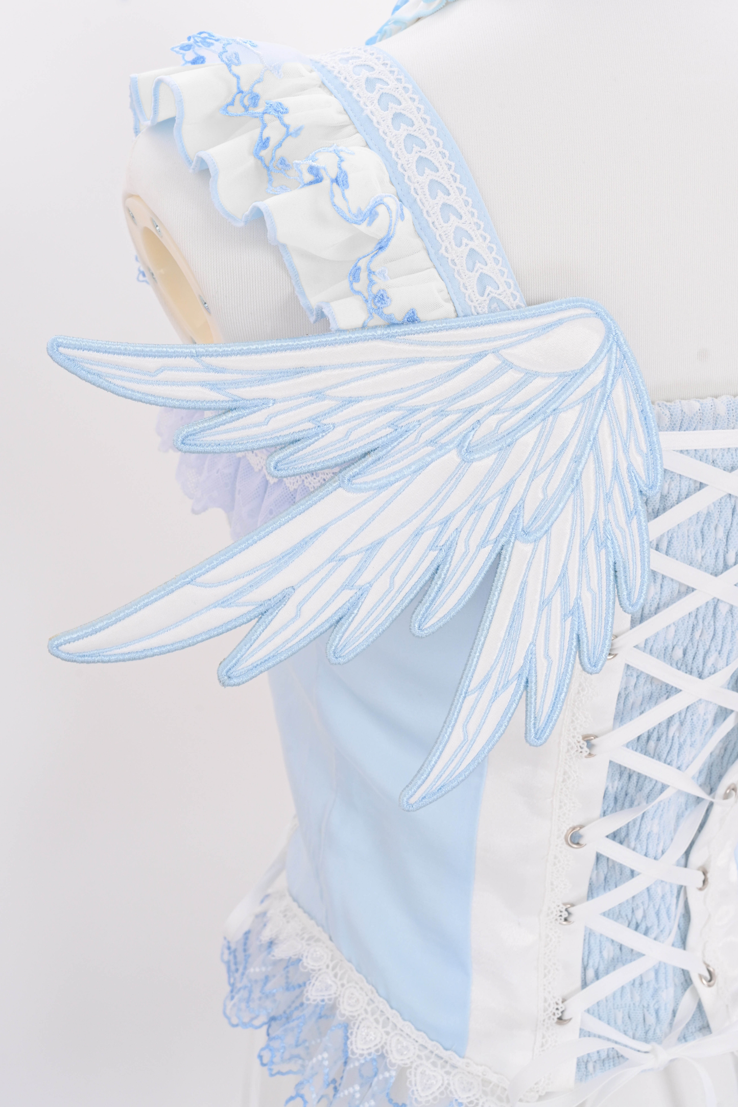 Aqua Angel Line Top + Skirt + Shirt Collar + Sleeve + Hat + Clips