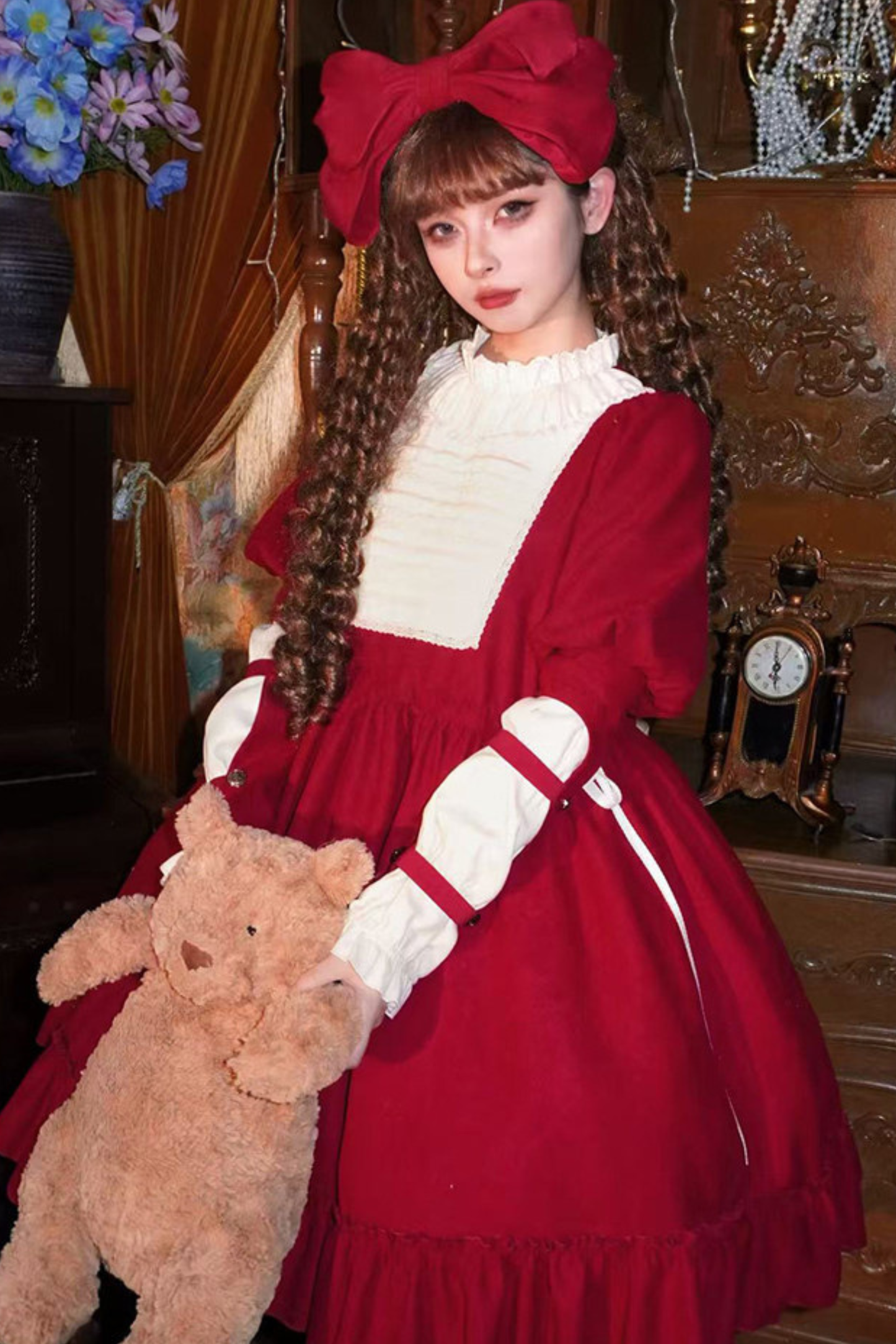 Lace Ruffle Lolita Dress + Bow