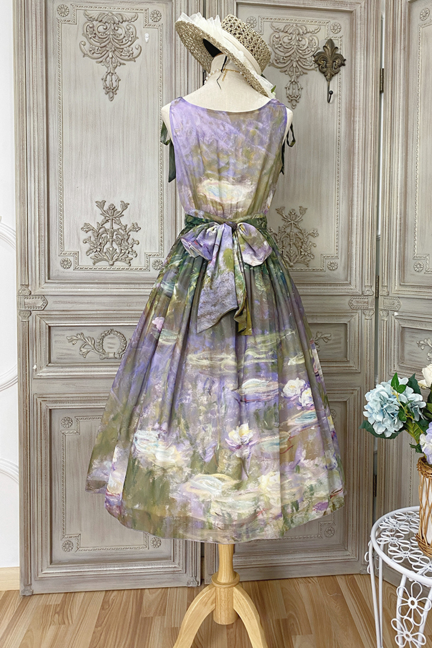 Marble Resort Chiffon Print Dress