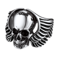 Biker Wings Skull Stainless Steel Ring for