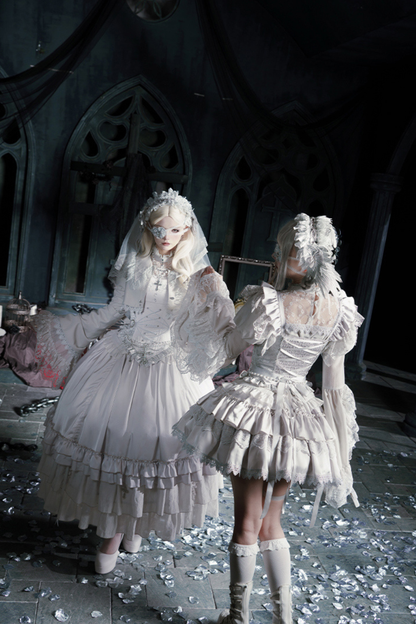 Gothic Lolita Skirt + Corset + Veil + Necklace + Waist Chain