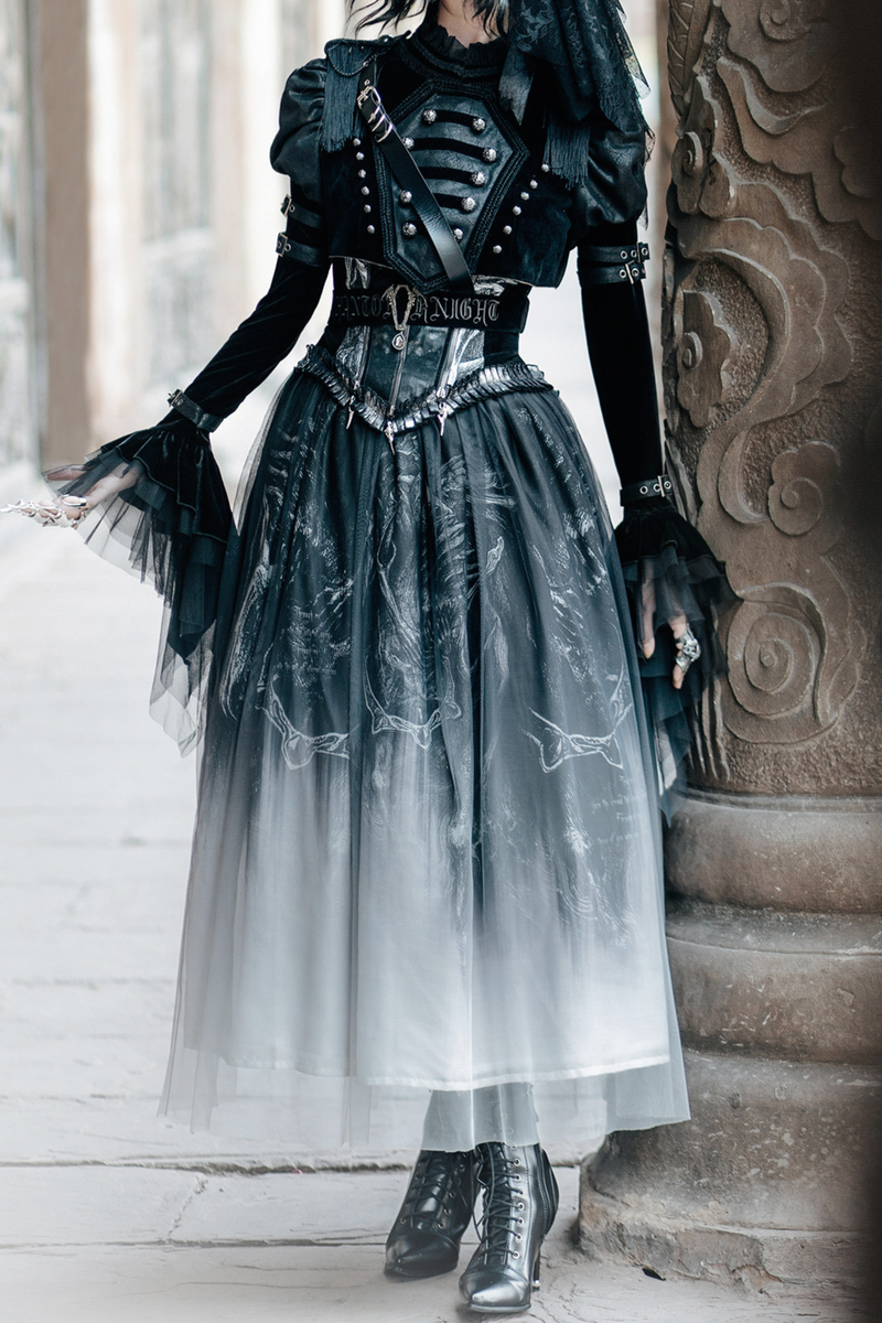 [pre-order Deadline: June 8] Phantom Knight Dark Gothic Military Dress Full Set (jacket + Bustier Top + Skirt)
