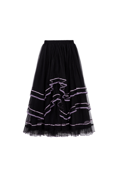 Dark Chinese-style Cross Collar Dress + Overdress + Skirt