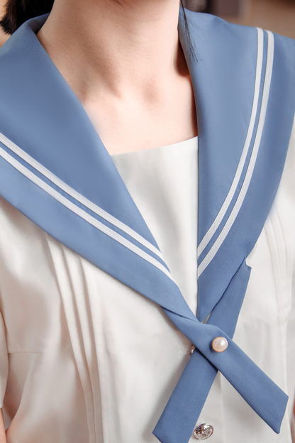 Retro College Sailor Shirt + Ribbon + Skirt
