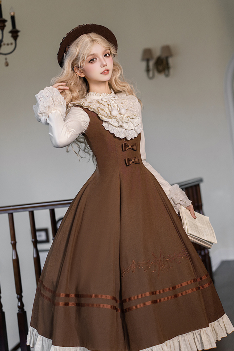 Twin Ruffle Doll Jumperskirt + Top + Ribbon + Hat