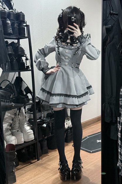 Plaid Dark Jirai Dress + Shorts