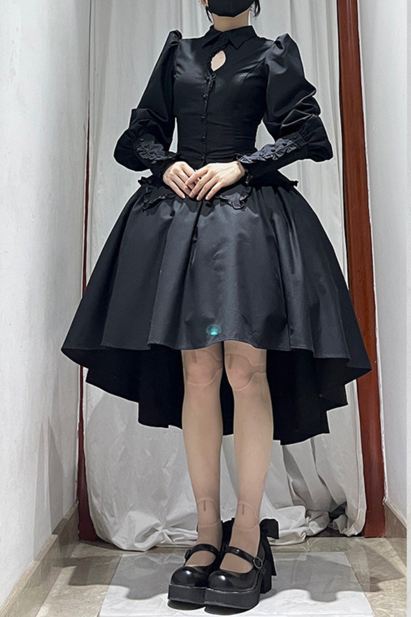 Gothic Puff Shoulder Blouse + Skirt