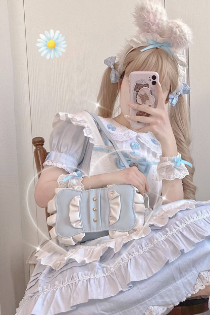Cream Ribbon Mini Crossbody Bag
