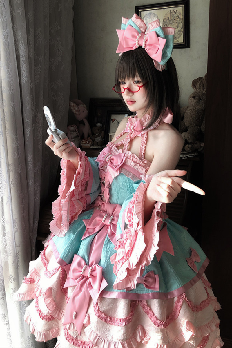 [pre-order Deadline: April 3] Sweet Ruffled Lolita Princess Ribbon Dress