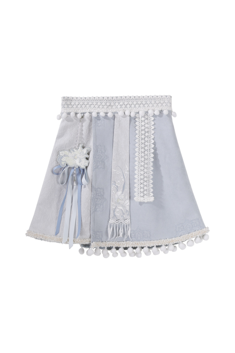 China Snow Lolita Jacket + Top + Skirt + Scarf