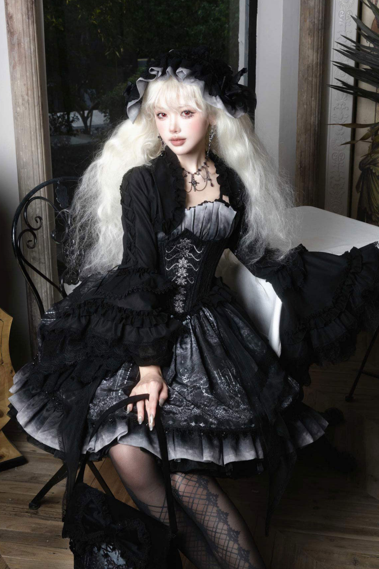 Gothic Lolita Jumper Skirt + Jacket + Skirt + Shirt + Corset + Accessories