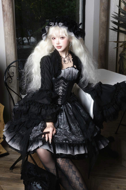 Gothic Lolita Jumper Skirt + Jacket + Skirt + Shirt + Corset + Accessories