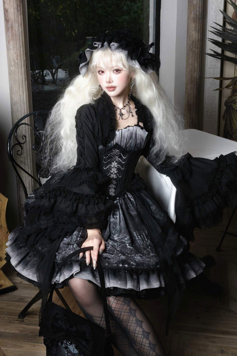 Gothic Lolita Jumper Skirt + Jacket + Skirt + Shirt + Corset + Accessories