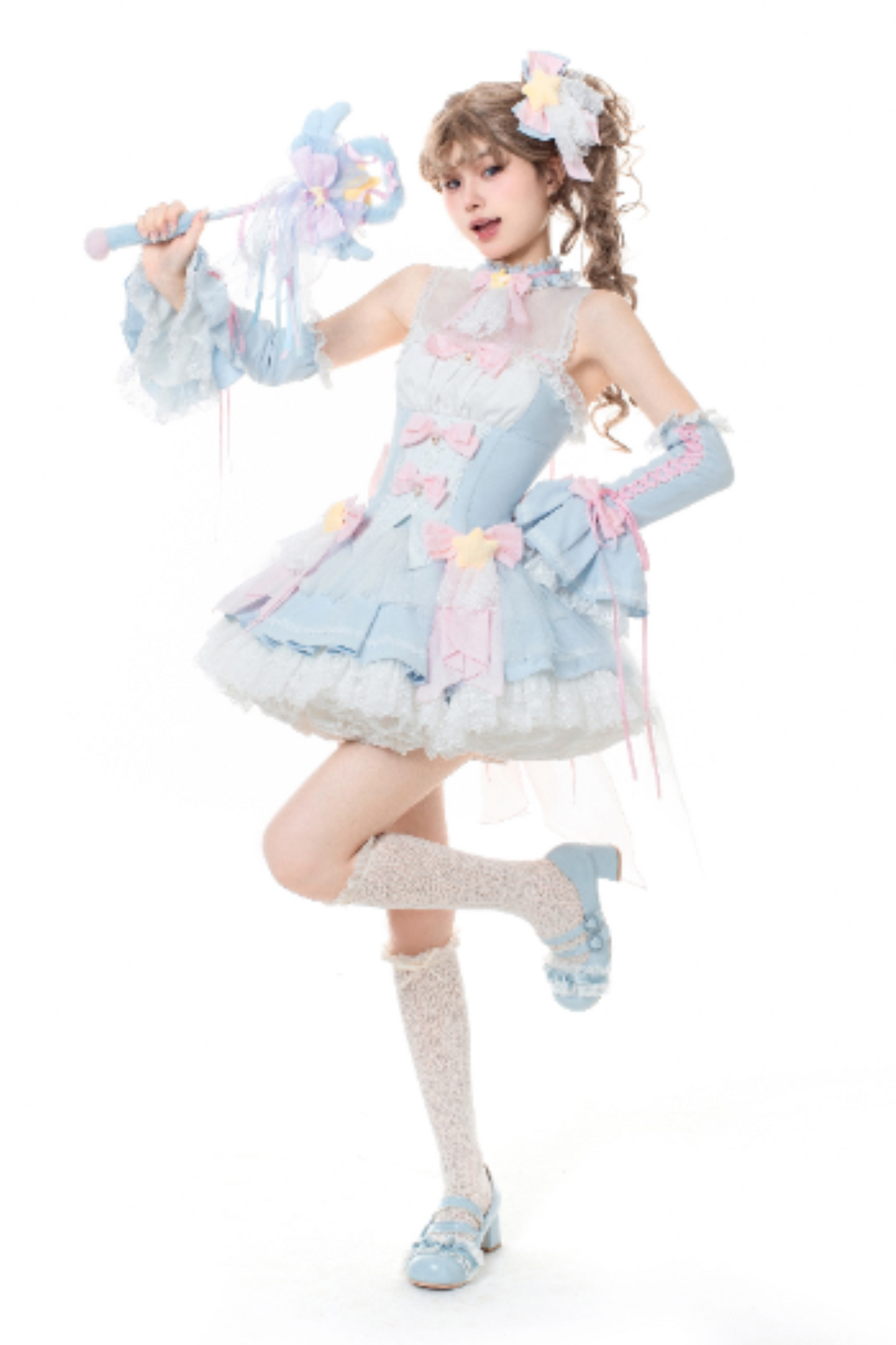 Magic Fairy Sparkling Water Lolita Top + Skirt + Hair Clip + Tail + Magic Stitching