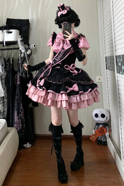 [pre-order Deadline: March 10] Candy Heartbeat Lolita Shirt + Jumper Skirt + Hat + Ribbon
