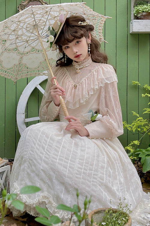 Ivory Tulip Multi-layer Ruffled Classic Lolita Skirt Dress
