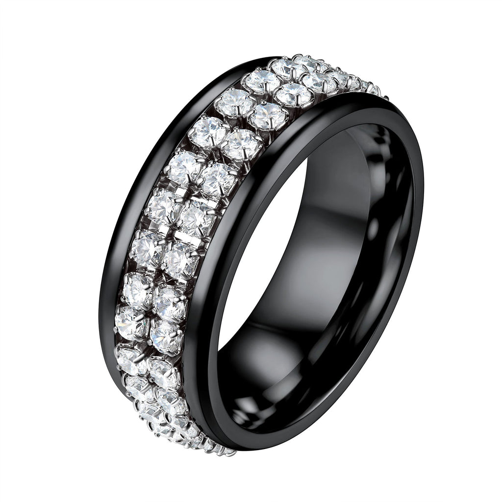 Cz Diamond Fidget Anxiety Band Ring for