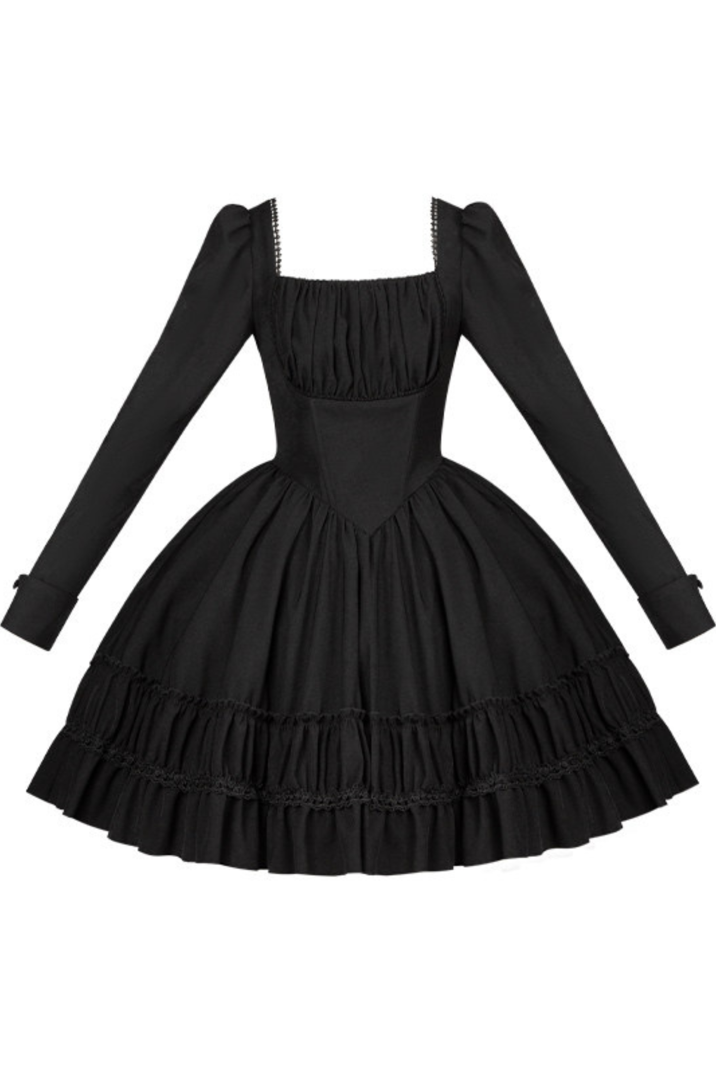 Gothic Dress + Fake Collar + Hat