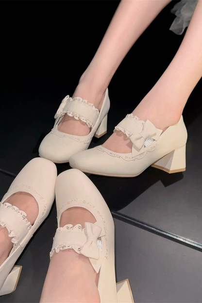 Butterfly Mid Heel Lolita Shoes