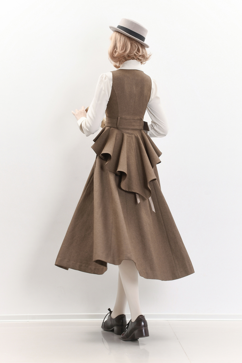 Umbrella Style Trailing Vest + Long Skirt + Short Skirt