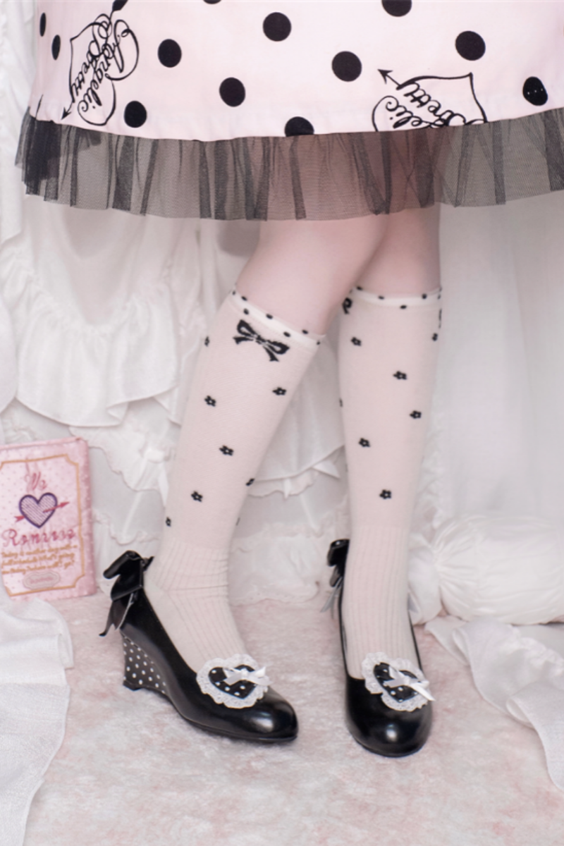 Retro Polka Dot Heart Lolita Sweet Shoes