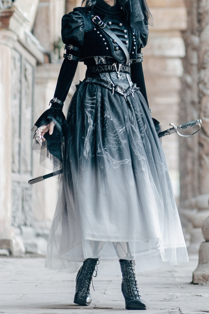 [pre-order Deadline: June 8] Phantom Knight Dark Gothic Military Dress Full Set (jacket + Bustier Top + Skirt)