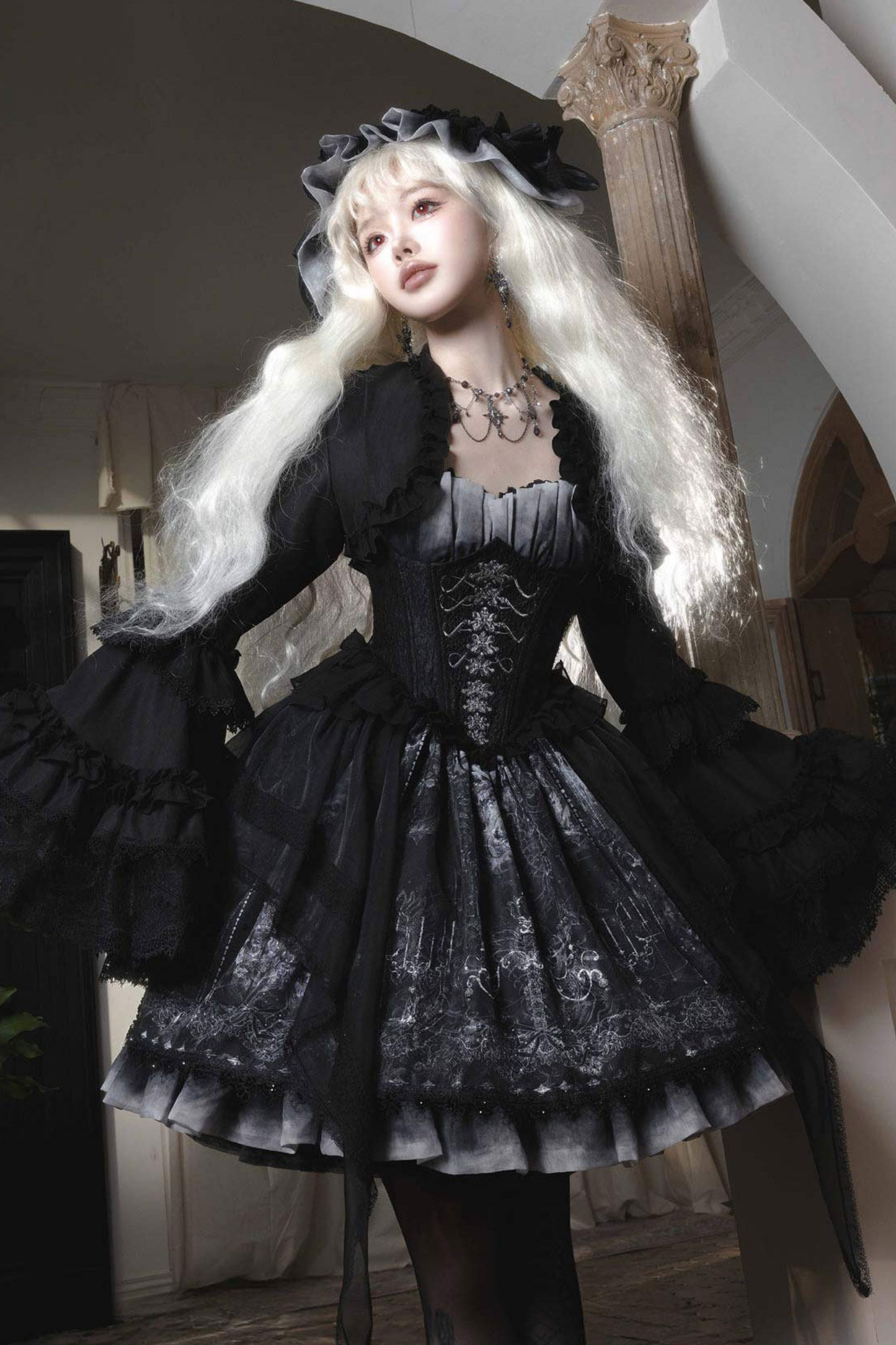Gothic Lolita Jumper Skirt + Jacket + Skirt + Shirt + Corset + Accessories