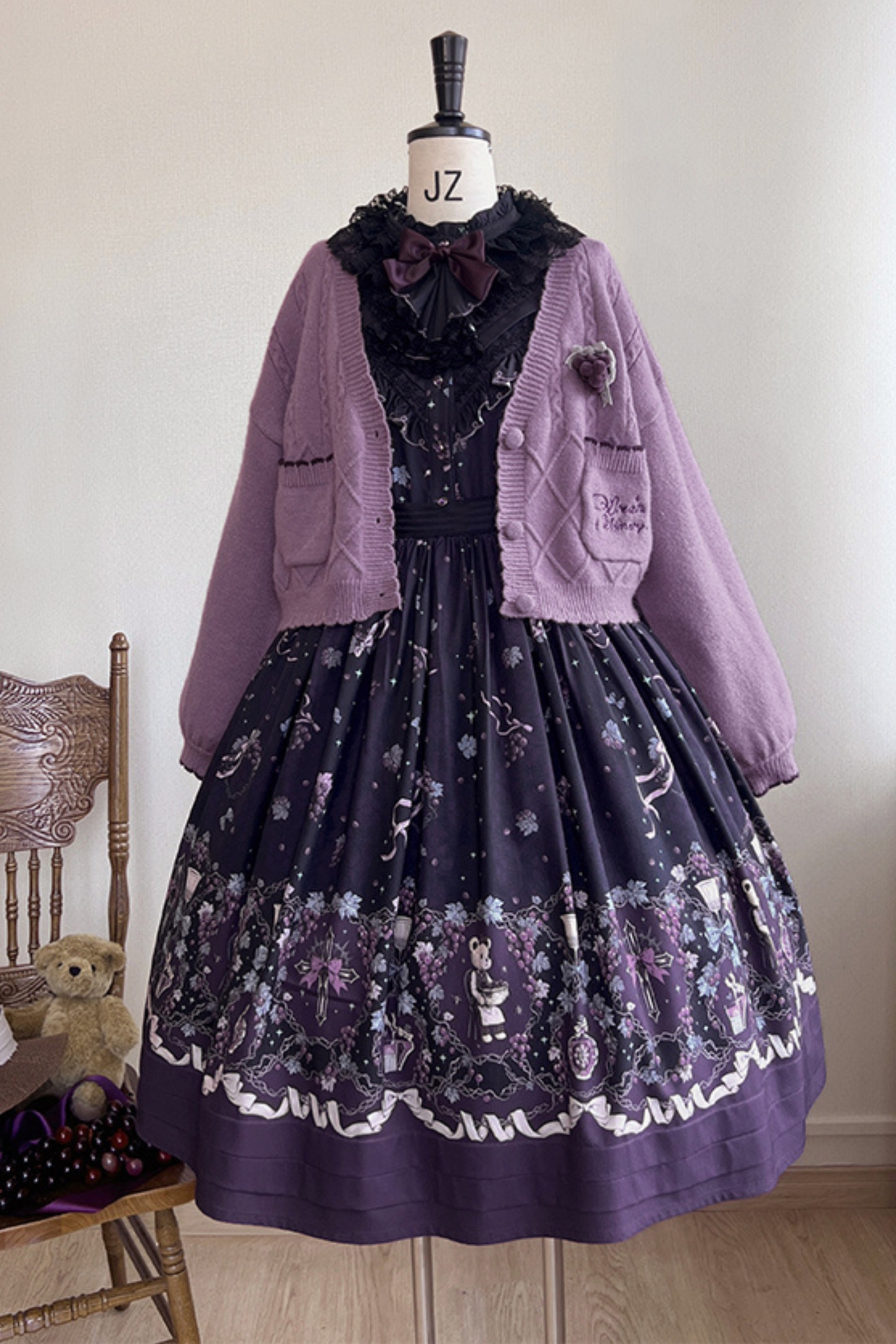 Winery Retro Bear Lolita Dress
