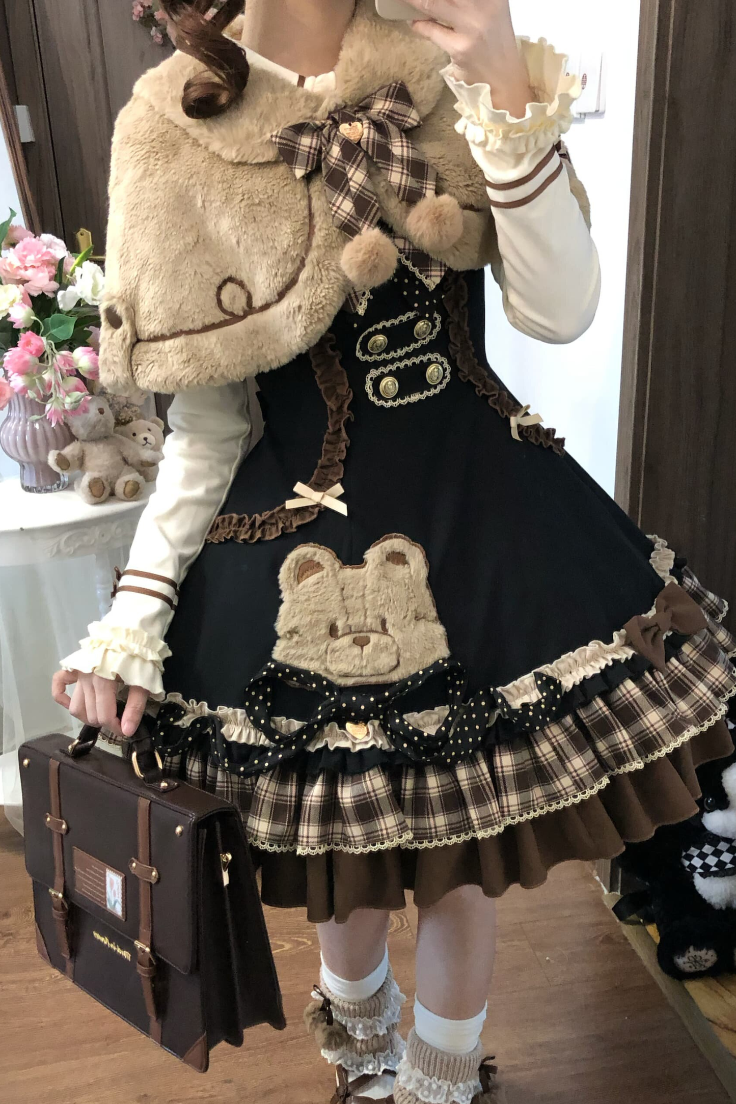 Bear Lolita Jumper Skirt + Top + Cape + Hat