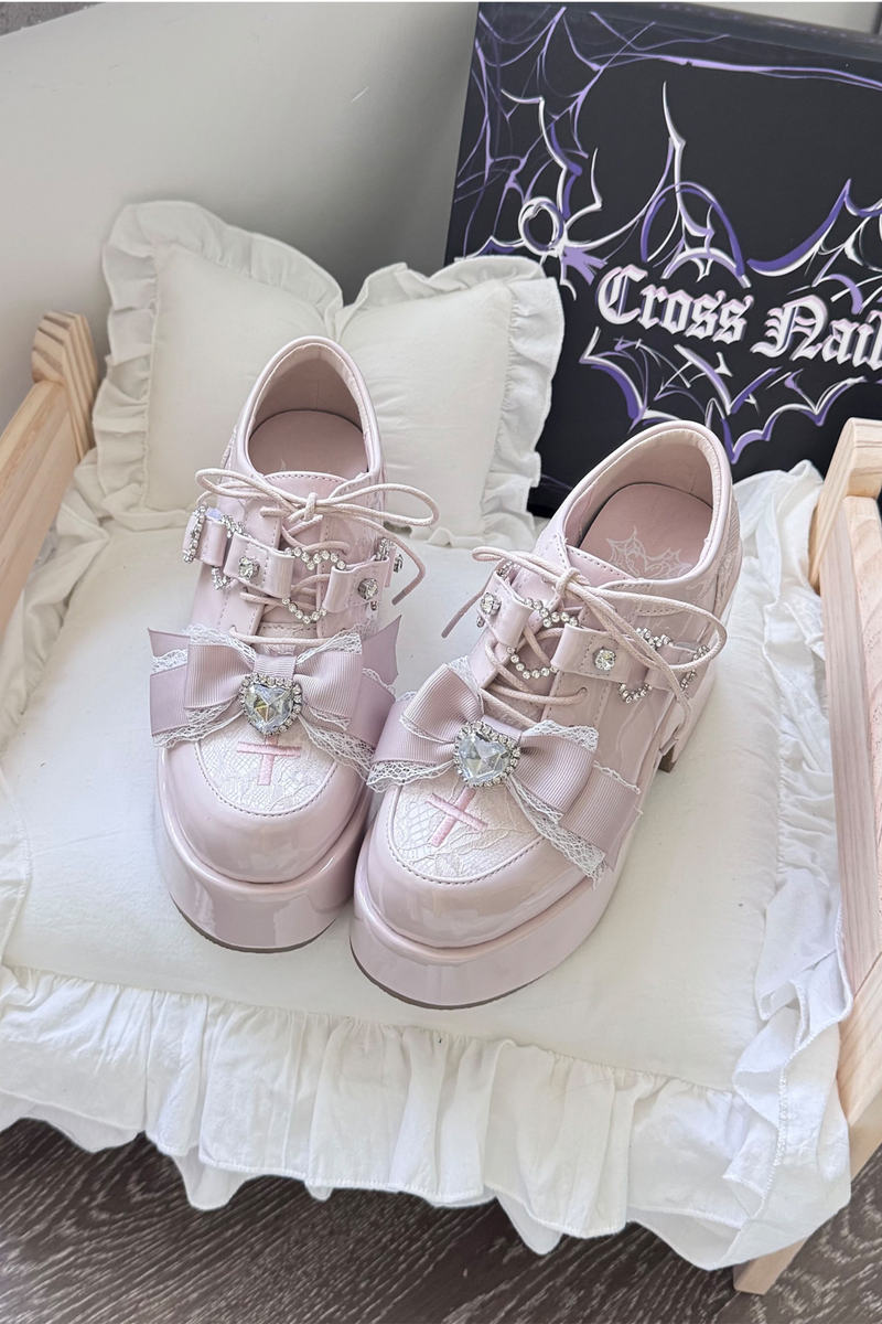 Dark Sweet Love Ribbon Shoes