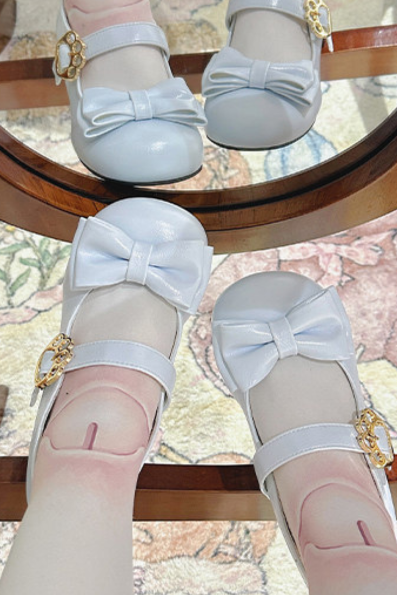 Glossy Ribbon Lolita Shoes