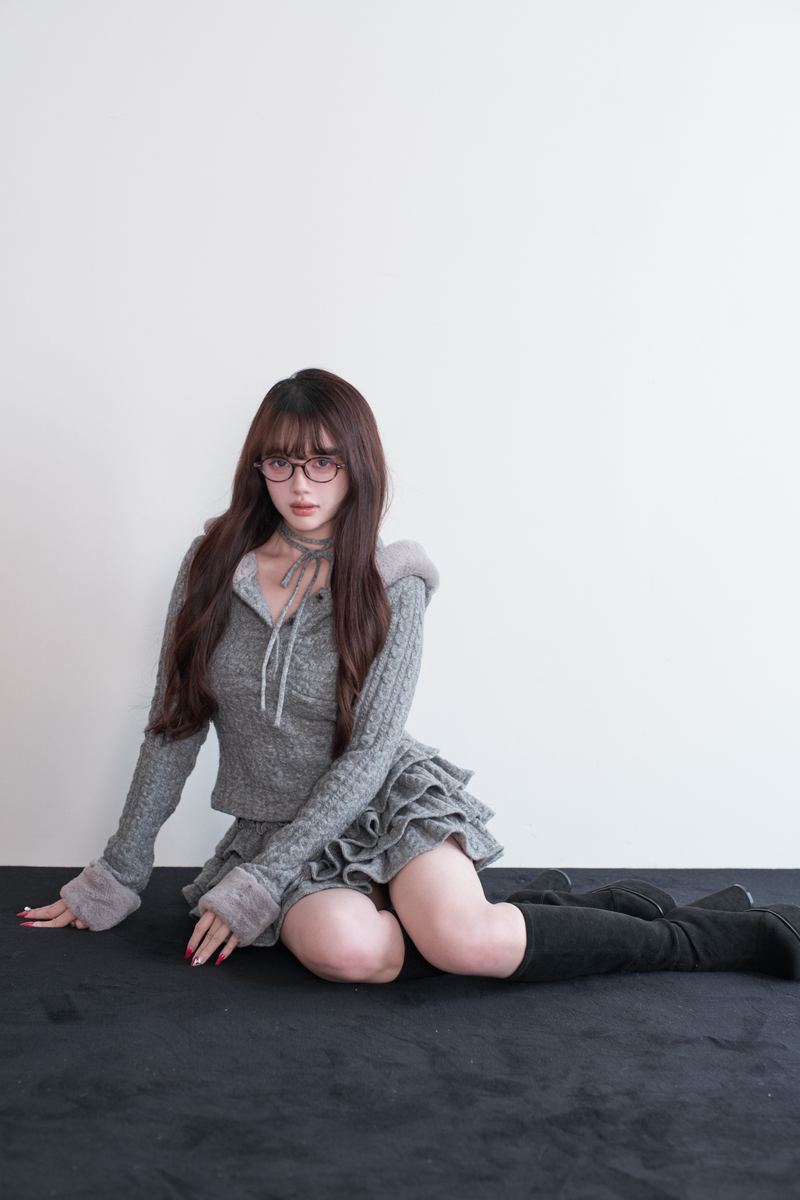 Cable Knit Top + Tiered Skirt