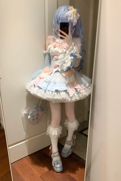Magic Fairy Sparkling Water Lolita Top + Skirt + Hair Clip + Tail + Magic Stitching