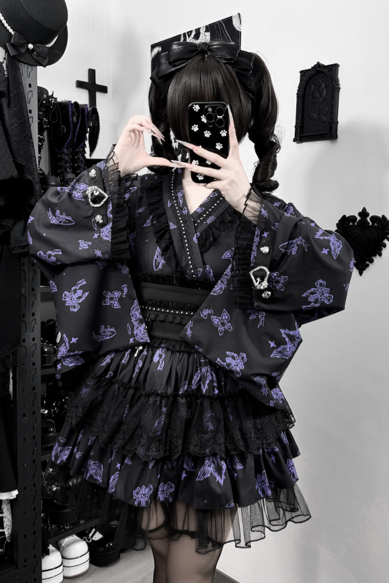 Galaxy Dark Lace Dark Kawaii Yukata