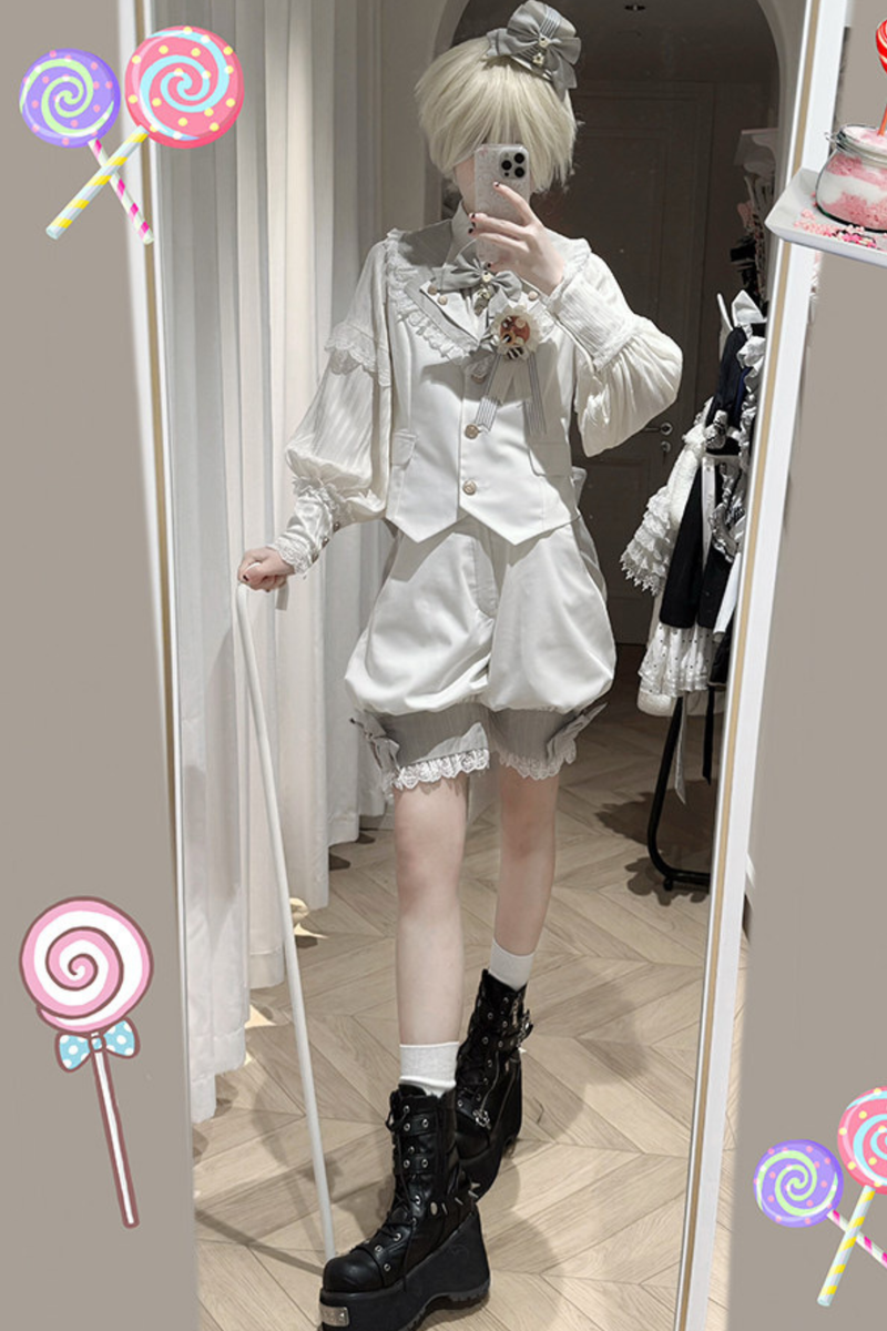 [pre-order Deadline: April 25] Castle Prince Candy Lolita Vest + Shirt + Pants + Ribbon + Hat