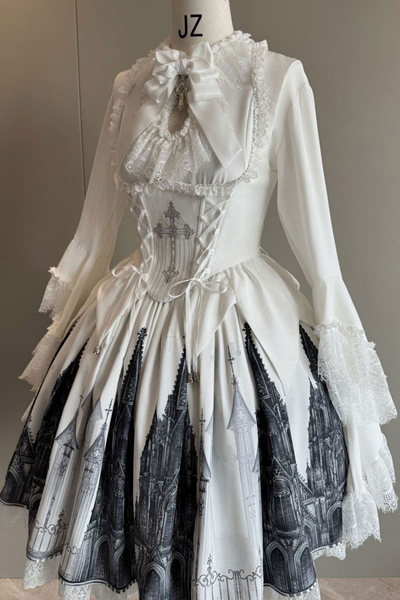 Gothic Lolita Jumper Skirt + Dark Top + Girdle