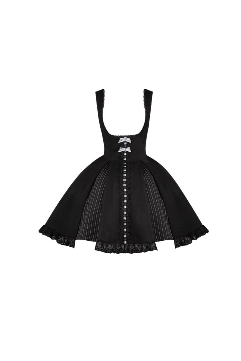 Sweet Lolita Flare Jumper Skirt + Tops + Hat + Ribbon + Collar