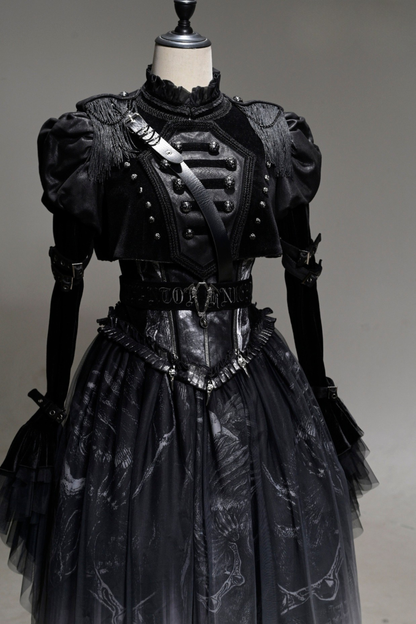 [pre-order Deadline: June 8] Phantom Knight Dark Gothic Military Dress Full Set (jacket + Bustier Top + Skirt)
