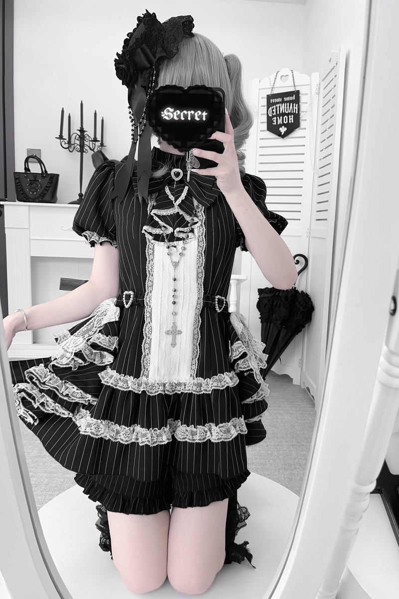 Puff Sleeve Gothic Style Top + Pants