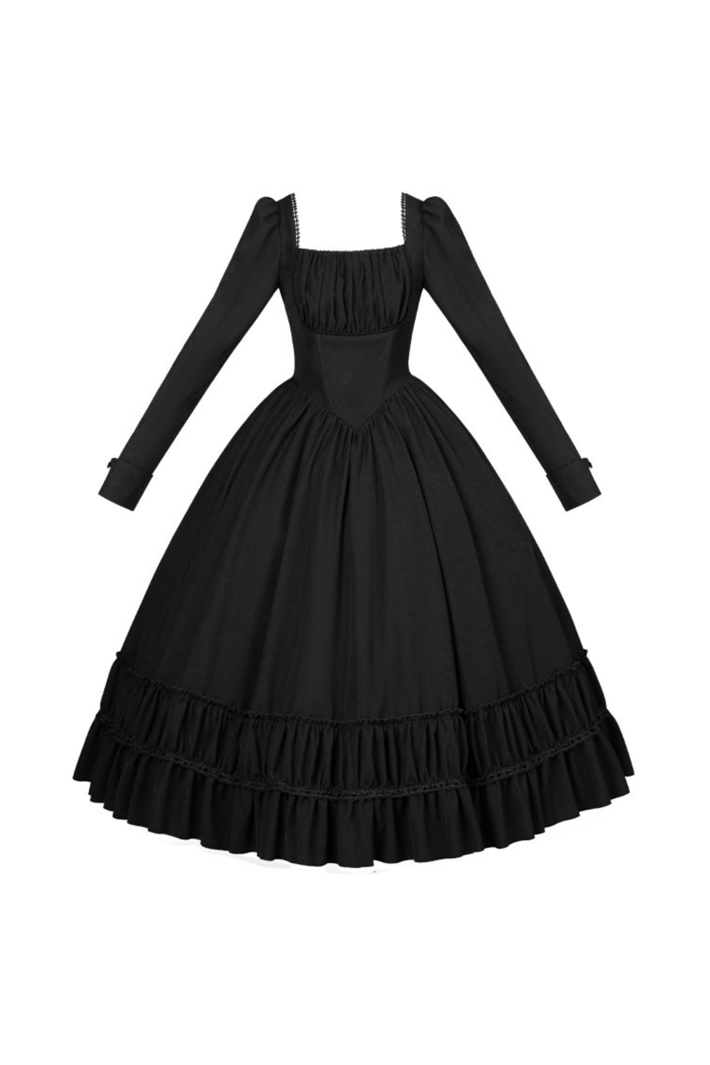 Gothic Dress + Fake Collar + Hat