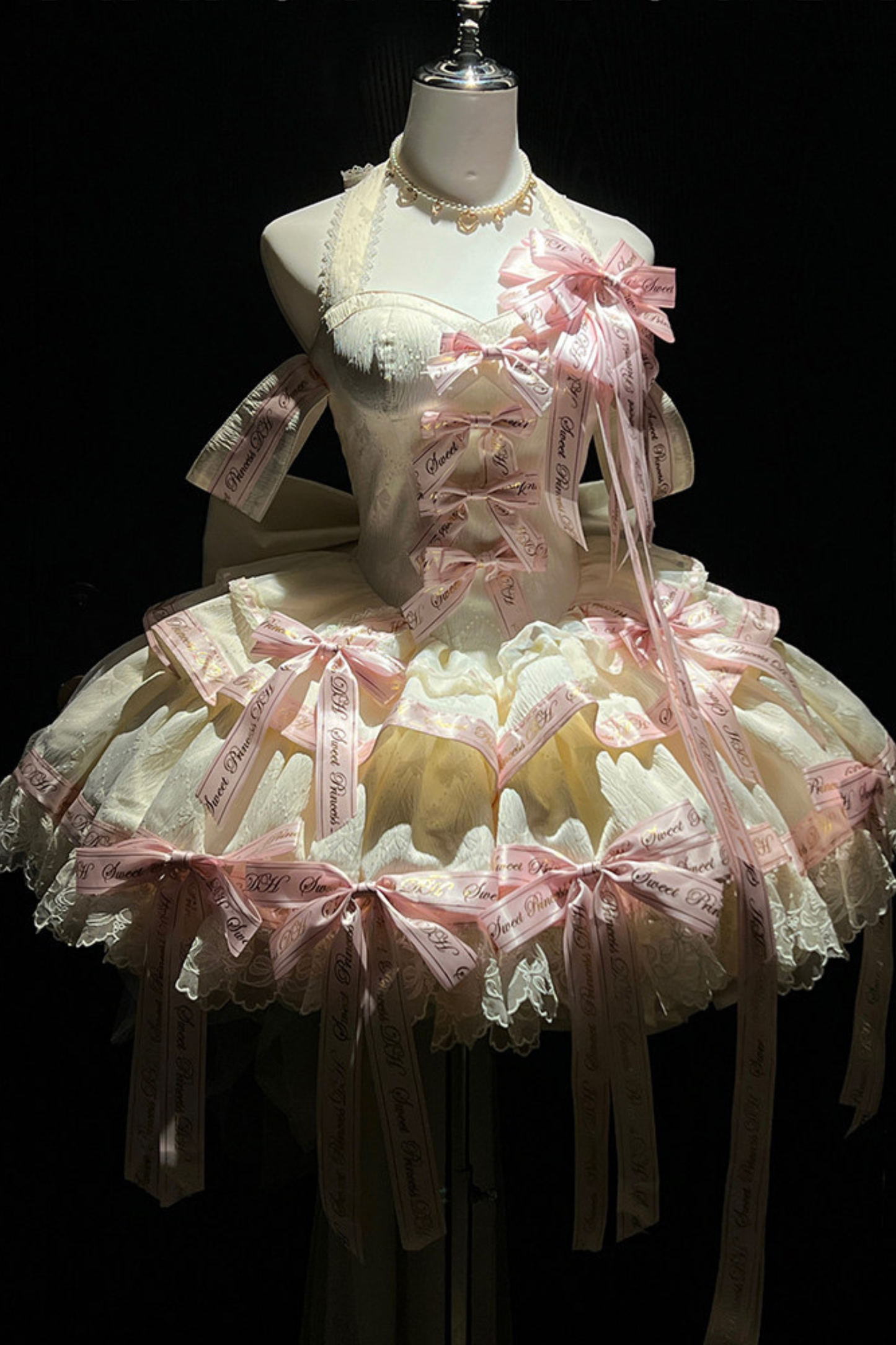 Many Logo Ribbon Princess Dress + Badge + Head Accessory + Tail