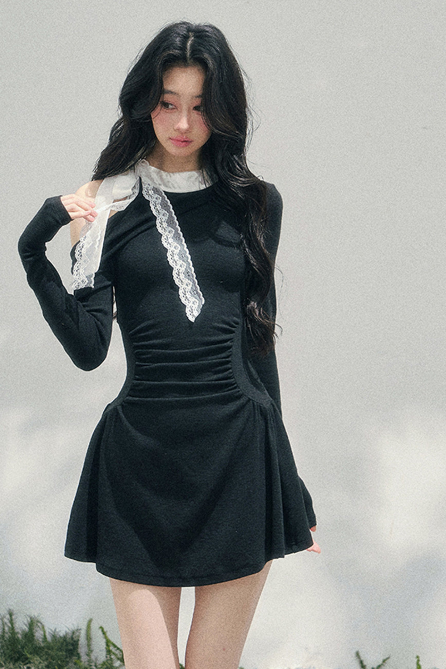 French Lace Off Shoulder Dress