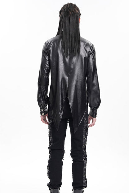 Black Long Sleeves Chain Eyelets Skull Gothic Blouse