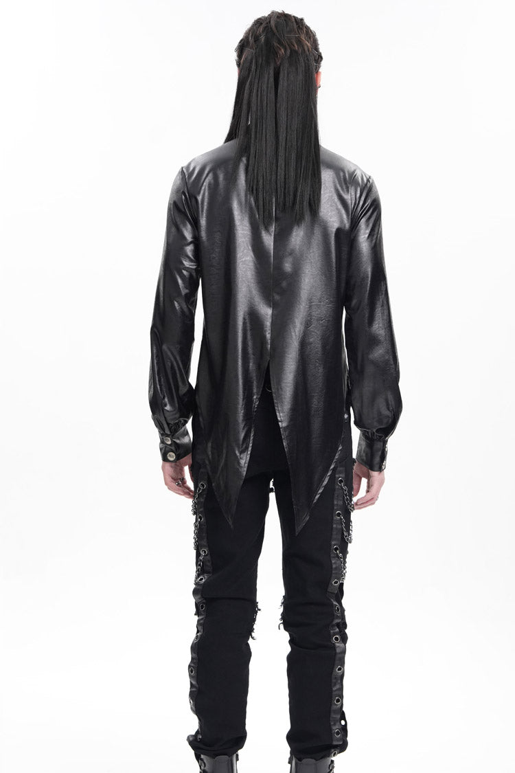 Black Long Sleeves Chain Eyelets Skull Gothic Blouse