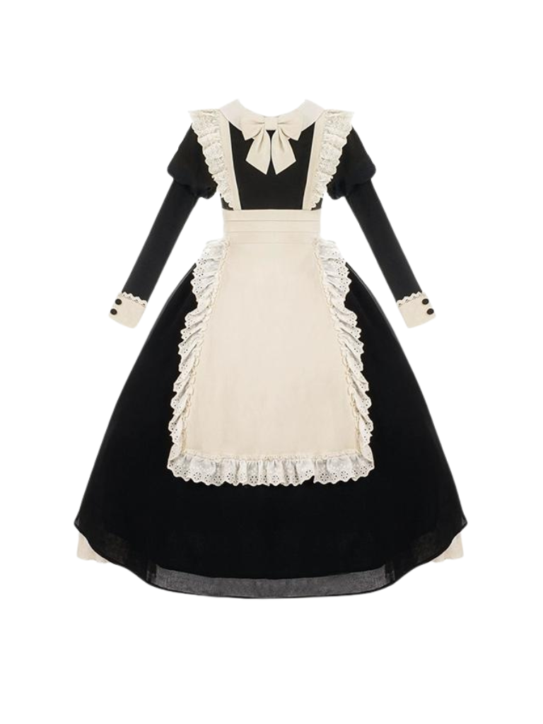 Pleated Lace Maid Dress