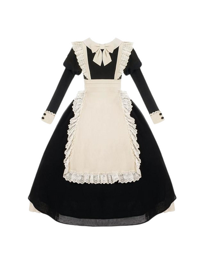 Pleated Lace Maid Dress